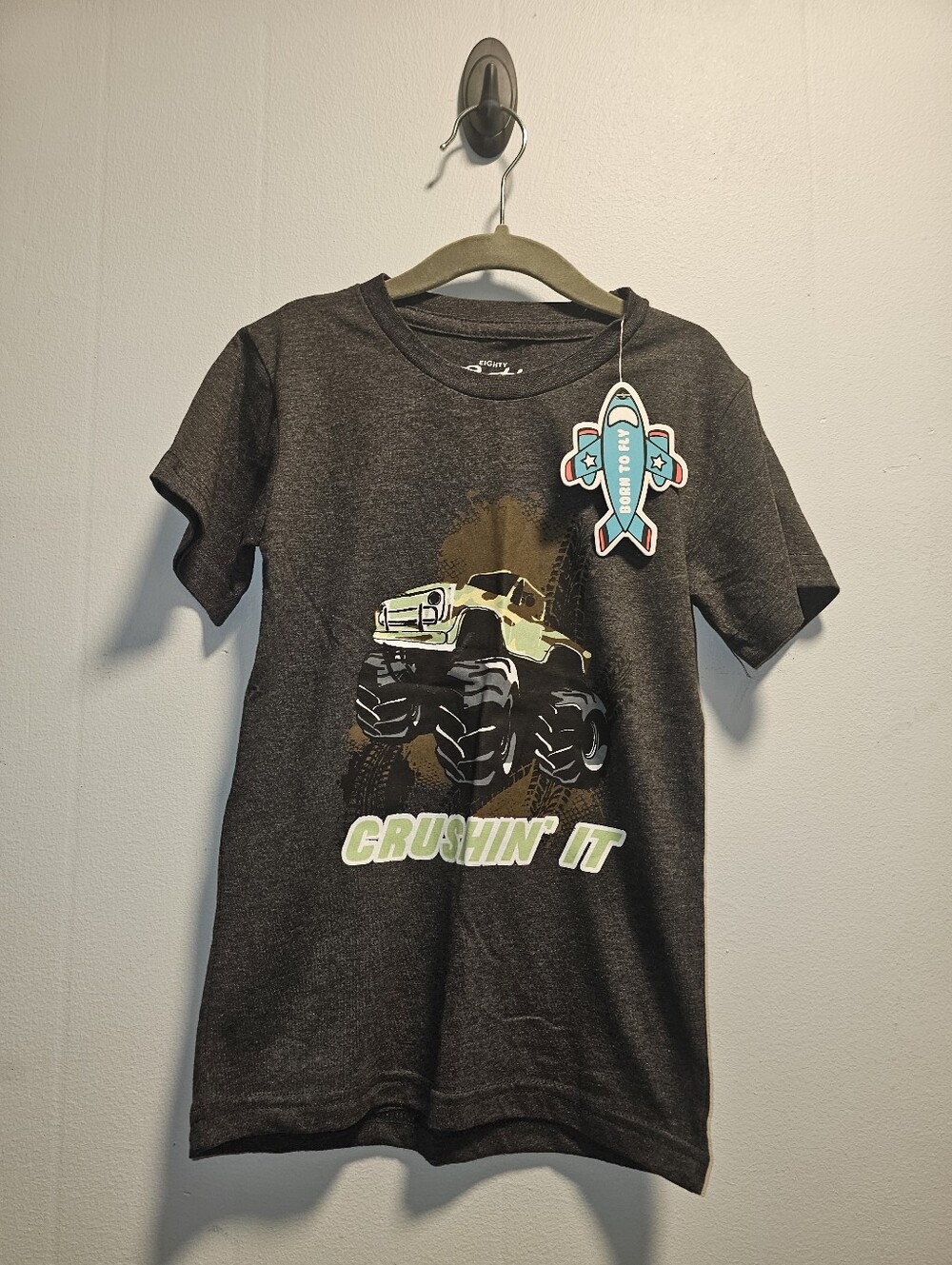 NWT | 5 | Eighty Eight Brand | Charcoal Gray Monster Truck Graphic T-Shirt